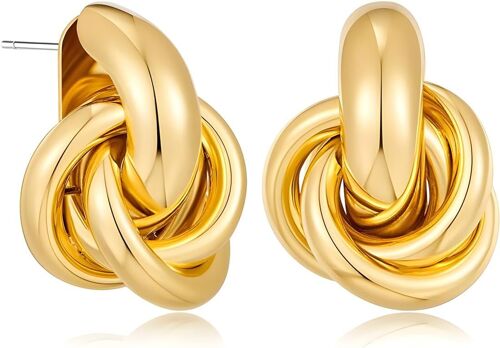 Boucles D'oreilles Créoles Épaisses, Chunky, Hypoallergénique Pour Femme, Bijoux Femme, Or[Bou9241662]