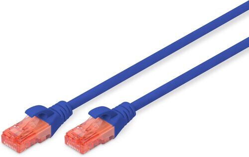 KAL-Câble Lan Cat 6-1M - Câble Réseau Cca Avec Rj45 - U/Utp Non Blindé - Compatible Cat-6A & Cat-5E - Bleu