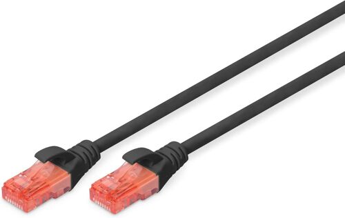 KAL-Câble Lan Cat 6-3M - Câble Réseau Cca Avec Rj45 - U/Utp Non Blindé - Compatible Cat-6A & Cat-5E - Noir