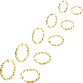 Lot 4 Paires Boucles D'oreilles Clips Non Percées - Acier Inoxydable 316 - Tailles 8/10/12/14 Mm - Doré - 2