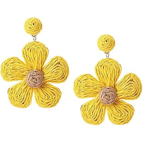 Kal-Boucles D'oreilles Femme Fleur Pendantes Bijoux Plaqué Or Créoles Fantaisie Pour Toutes Occasions