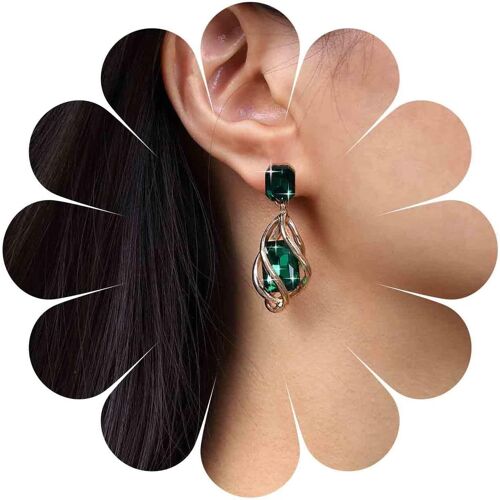 Kal-Boucles D'oreilles Saphir Boho Boucles D'oreilles Saphir Bleu Boucles D'oreilles Saphir Vintage Boucles D'oreilles Saphir Géométrique Boucles D'oreilles Saphir Cristal Bijoux Pour Femmes