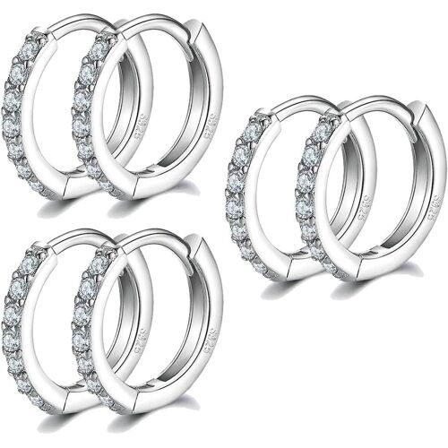 Kal-3 Paires De Boucles D'oreilles Créoles, Boucles D'oreilles Créoles En Acier Inoxydable, Boucles D'oreilles Créoles En Argent Pour Hommes Femmes, Boucles D'oreilles Rondes Hypoallergéniques