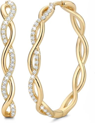 Kal-Boucles D'oreilles Femme Argent 925 Grandes Creoles Argent Femme Creoles Or Femme Créoles Légères Argent Boucles D'oreilles Créoles Argent Femme 20/30/40mm