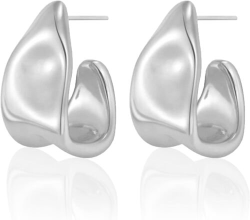 Kal-Boucles D'oreilles Épaisses En Or Et Argent Pour Femmes, Bijoux De Déclaration Pour Filles, Pendantes En Forme De Goutte, Crochets Irréguliers En Or Et Argent, Cadeau Pour Un Anniversaire