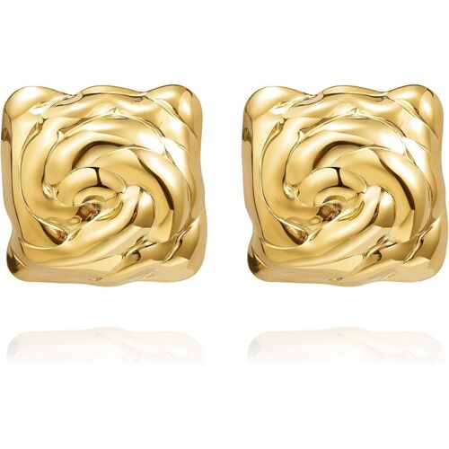 Kal-Grandes Boucles D'oreilles Statement En Or, Boucles D'oreilles Hypoallergéniques En Acier Inoxydable, Boucles D'oreilles Épaisses À Noeud Pour Femme, Bijoux, Cadeaux Pour Femmes