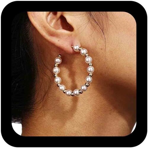 Kal-Boucles D'oreilles Perle Vintage Boucles D'oreilles Perle Boucles D'oreilles Perle Circulaire Boucles D'oreilles Perle Clou Bijoux Pour Femmes Et Filles