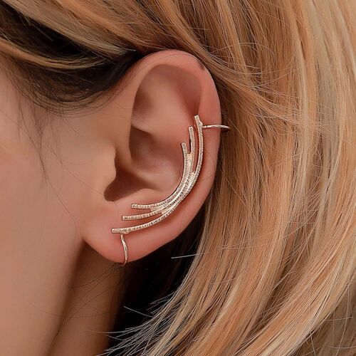 Kal-Punk Non Percé Cartilage Boucles D'oreilles En Métal Arc Cartilage Boucles D'oreilles Mode Manchette Boucles D'oreilles Femmes Et Filles Bijoux (Or 1pc)