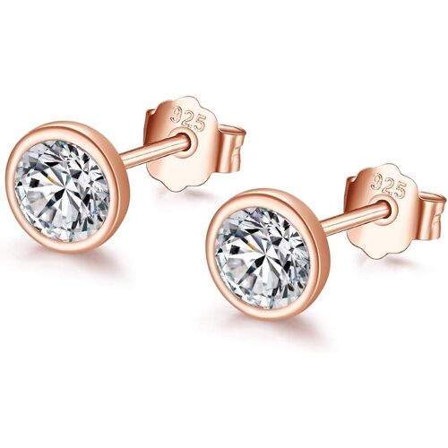 Kal-Boucles D'oreilles À Tige En Argent Sterling 925 Et Oxyde De Zirconium - Hypoallergénique - Petit Dormeur - Tragus - Petites Boucles D'oreilles Rondes En Argent - Taille : 3, 4, 5, 6 Mm