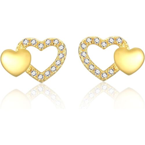 Kal-Boucles D'oreilles Pour Femme En Argent Sterling 925 Plaqué Or Avec Zircone Cubique Pour Filles Et Femmes