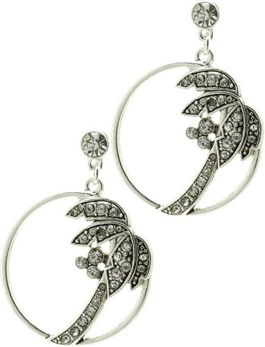 Kal-Beyou Beautiful Things 1 Paire De Boucles D'oreilles En Acier Inoxydable Altsilbern Sertie De Zircones Cocotier En Cercle Longueur?: 4,5 Cm