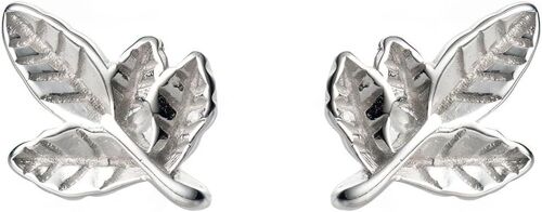 Kal-Sos599 Boucles D'oreilles En Argent Sterling 925 Pour Femme - Branche Naturelle Brillante Avec Structure Simple Et Ludique