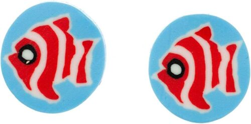 Kal-Poisson Clown Boucles D'oreille En Pâte Polymère Ocean Blue Diving Skuba - Boucles D'oreille Bijoux De Mode Main Je Branche Boucles D'oreille