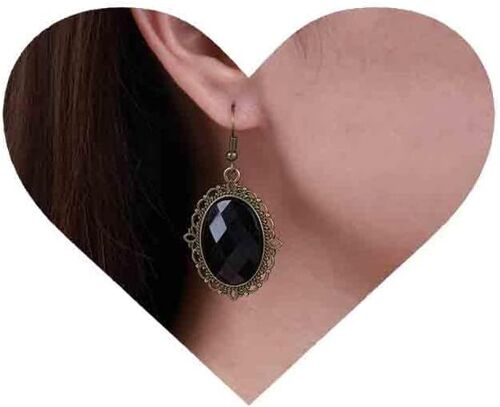 Kal-Boucles D'oreilles Pendantes Rubis Ovales Boucles D'oreilles Gouttes Rubis Boucles D'oreilles Cercle Creuses Boucles D'oreilles Cristal Rubis Boucles Bijoux Pour Femmes Et Filles (Rouge)