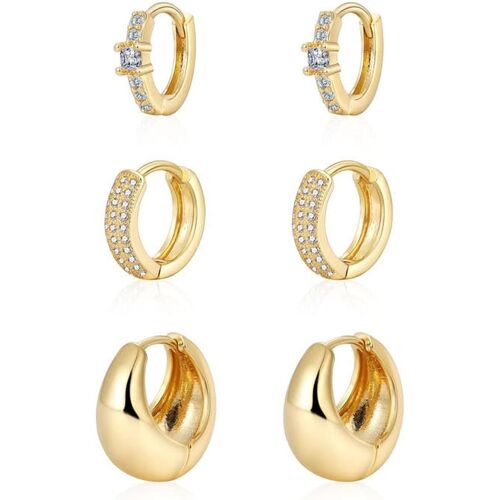 Kal-Boucles D'oreilles Femme 14k Piercing Cartilage Créoles Boucle D'oreilles Boucles Huggie Cartilage Hypoallergénique, Plaqué Or Cartilage Lisse Drapé Légères Bijoux Cadeaux Pour Fille