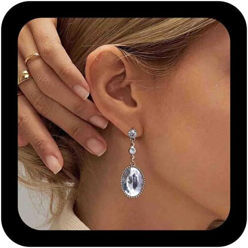 Kal-Boucles D'oreilles Ovales Vintage Cristal Boucles D'oreilles Strass Boucles D'oreilles Ovales Diamant Boucles D'oreilles Or Boucles D'oreilles Cz Bijoux Pour Femmes Et Filles