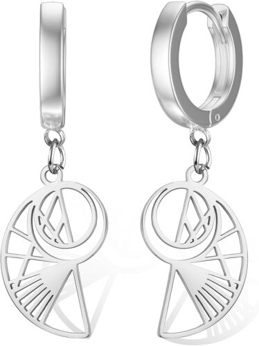 Kal-Boucles D'oreilles En Or Ratio - Boucles D'oreilles Fibonacci - Pour Les Amateurs De Mathématiques - Spirales Géométriques - Bijoux De Remise De Diplôme - Mathématiciens - Cadeau Pour Femmes Et F