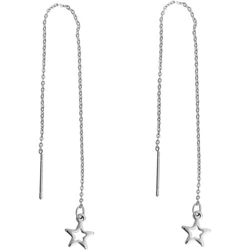Kal-Étoile Boucles D'oreille Collier Étoile Boucles D'oreille Collier Argenté À Long - Bijoux Fantaisie À La Main Argenté Plaqué I Boucles D'oreille D-Oreilles
