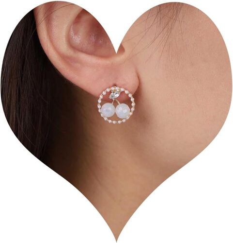 Kal-Boucles D'oreilles Perle Vintage Boucles D'oreilles Cristal Boucles D'oreilles Cerise Boucles D'oreilles Perle Boucles D'oreilles Perle Boucles D'oreilles Perle Bijoux Pour Femmes Et Filles