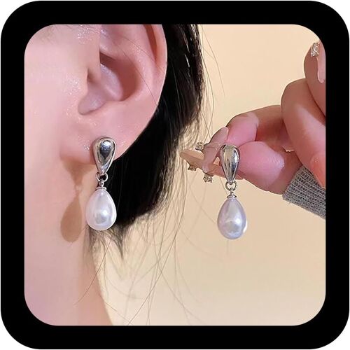 Kal-Boucles D'oreilles Pendantes En Métal Doré Boucles D'oreilles Goutte D'eau Mariage Minimaliste Boucles D'oreilles Goutte D'eau Perle Bijoux Pour Femmes