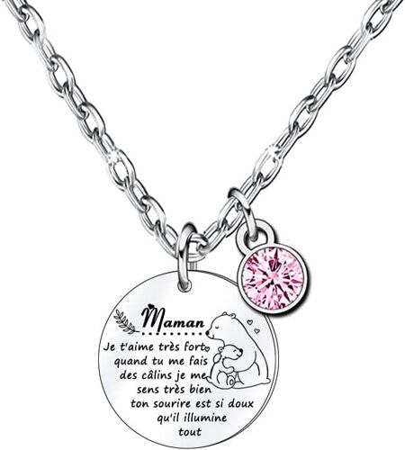 Kal-Cadeaux Mamie Grand-Mère Collier Mamie Femmes,Cadeaux Noël Pour Mamie,Tata,Maman.Cadeaux Fête Des Mères Pour Mamie Tata,Maman,Cadeau D'anniversaire Femme