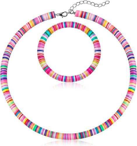 Kal-Heishi Collier De Surfeur Collier Ras Du Cou Bohème Et Bracelet De Perle Bohème Bijoux Pour Femmes Filles