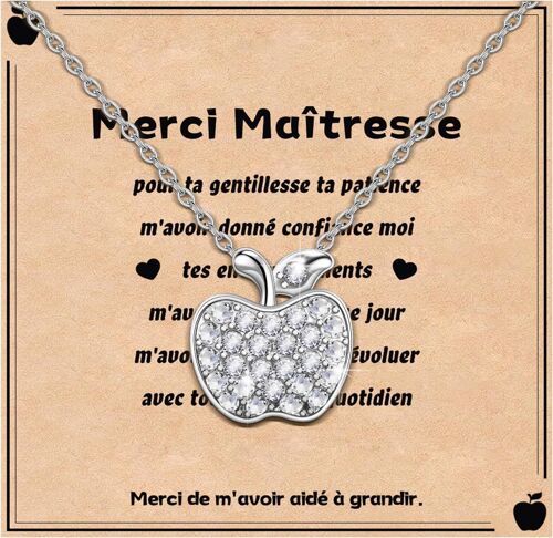 Kal-Cadeau Maitresse D'école,Cadeau Maitresse D'école Fin D'année,Cadeau Professeur,Merci Maitresse Cadeau Personnalisé Maitresse Cadeau Maitresse Noel,Maitresse Collier Cadeaux