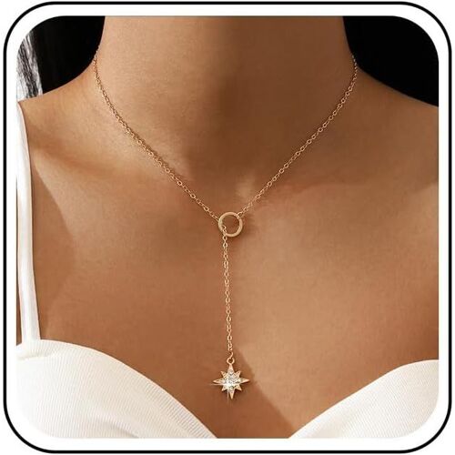 Kal-Collier Boho En Cristal Étoile Du Nord Collier En Strass Étoile Du Nord Collier Vintage En Cristal Étoile Du Nord Collier Pendentif Étoile En Cz Bijoux Pour Femmes Et Filles