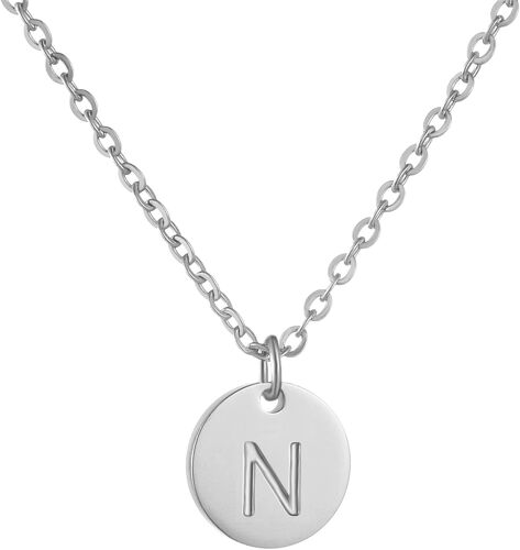 Kal-Collier Lettre Initiale En Or Avec Coeur Charme Infime Pendentif Collier Pour Femmes Homme (1cm De Diamètre)\U2026