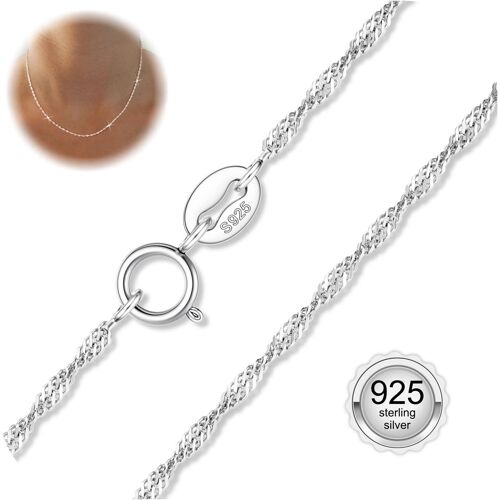 Collier Chaîne Argent 925 Maille Singapour Vénitienne De Collier Fermoir À Anneau À Ressort Fin Robuste Collier En Argent Sterling Pour Femmes Hommes Longueur 40 45 50 55 Cm