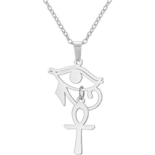 Ankh Croix Collier Pour Femmes Hommes Oeil Horus Pendentif Collier En Acier Inoxydable Ancien Égyptien Bijoux Protection Cadeau Religieux[X3621]