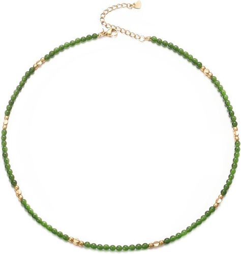 Pierre Précieuse Naturelle Halskette Collier Femme Doré Boho Chaîne Ras Du Cou Court Perles En Acier Inoxydable Pierre Fossile Été Plage Fait À La Main Réglable 37 Cm Bijoux Cadeaux