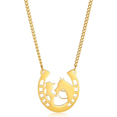 Kal-Collier De Cheval Pour Les Femmes Fer À Cheval Pendentif Chaussure Western Équestre Lucky Animal Mignon Bijoux Cadeaux Pour L'amour Des Chevaux