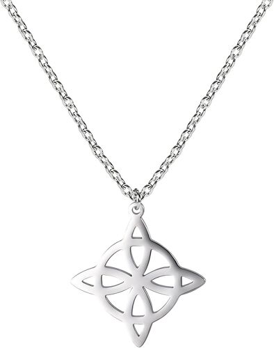 Kal-Collier Noeud De Sorcière Pendentif Sorcellerie Noeud Celtique Irlandais Symbole Wiccan Païen Charme Bonne Chance Protection Bijoux Vintage Pour Femmes Filles