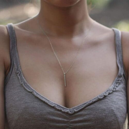 Kal-Collier Long Avec Pendentif Barre Verticale Minimaliste Bohème Pour Femmes Et Filles