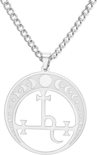 Kal-Lilith Collier Pour Les Femmes Sigil De Lilith Déesse Phase De La Lune Pendentif Collier Sorcière Païenne Hécate Mythologie Amulette Triple Lune Déesse Bijoux Cadeaux De Sorcière Hommes