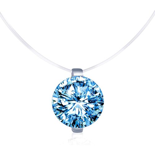 Kal-Collier Invisible Femme Collier De La Clavicule Élégant Solitaire Zircon Le Fil Nylon Transparent