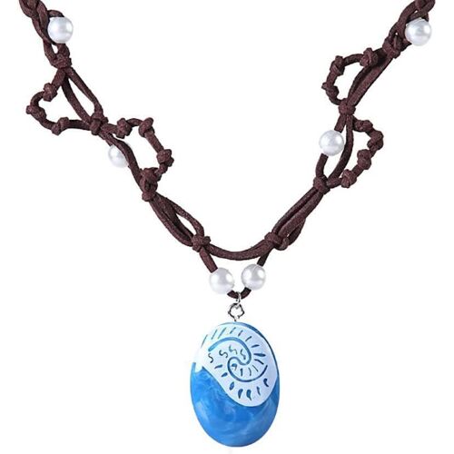 Kal-Ocean Collier Main Tressée Pendentif Collier Imitation Perle Collier Accessoires Femme Fournitures