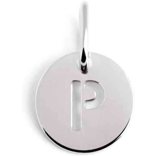 Kal-- Mini Medallion Letter Argent. Pendentif Initiale En Argent Sterling Avec Finition Plaquée Rhodium. À Combiner Avec Un Collier. Bijoux Pour Femme. Lettre A-Z.