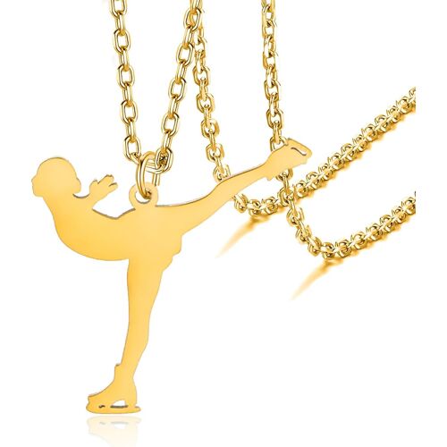 Kal-Patin À Glace Collier Pour Les Femmes Adolescente De Patinage Artistique Collier Sport Amant Charme Collier Skate Amant Bijoux Cadeaux