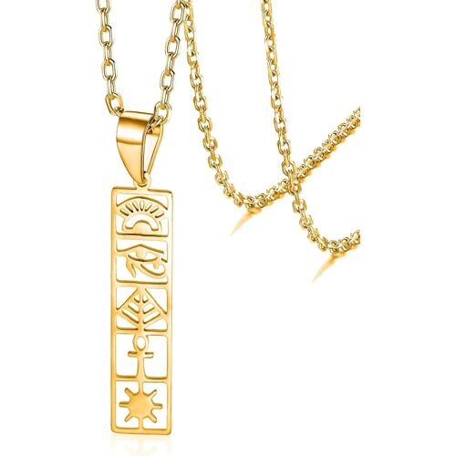 Tianyi-Colliers Symboles Égyptiens Ankh Croix Oeil D'horus Collier Pendentif Pyramides Égyptiennes Vintage Collier Demi Soleil Collier Amulette Porte-Bonheur Bijoux Cadeau