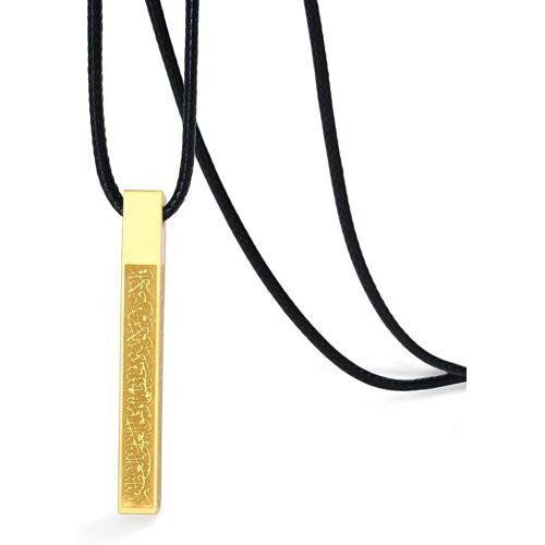 Tianyi-Islamique Ayatul Kursi Collier Pour Femmes Hommes Allah Arabe 3d Bar Collier Coranique Musulman Coran Acier Inoxydable/Cuir Chaîne Collier Islam Eid Islamique Cadeau
