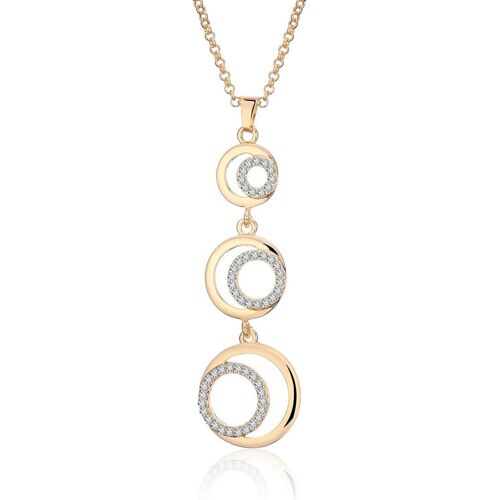 Kal-Collier De Femmes De Mode Bagues Avec Pendentif En Cristal Cz Collier Long Or Et Argent Plaqué Collier Pour Les Filles