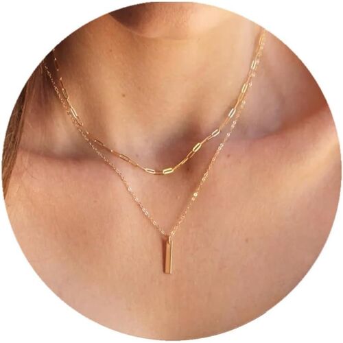 Kal-Collier Femme Or Multirang 14k Plaqué Or Femme Sautoir Colliers Long Fantaisie Boheme Cordon Collier Pour Pendentif Croix Et Rond Perle Chaine Idee Cadeau Anniversaire Bijoux Enfant Ado Fille