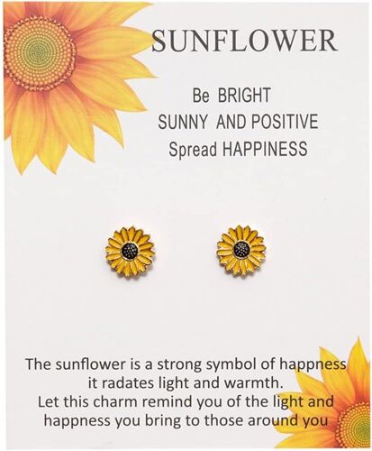 Kal-Tournesol Collier Tournesol Boucles D'oreilles Fleur Soleil Pendentif Clavicule Chaîne Colliers Accessoires Bijoux Pour Femmes Et Filles (Boucles D'oreilles Tournesol)