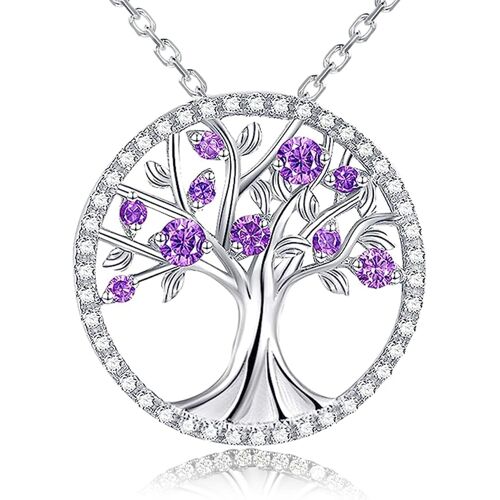 Tianyi-Collier Arbre De Vie En Argent Sterling 925, Collier Arbre De Vie En Zirconium Vert, Pendentif Femmes