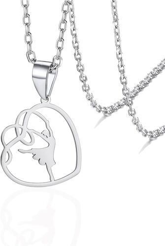 Tianyi-Collier Ballerine Ballet Cadeaux Pour Filles Femmes Dainty Dance Recital Ballet Coeur Pendentif Bijoux Pour Fille Maman
