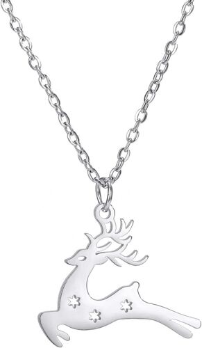 Tianyi-Collier De Noël En Acier Inoxydable Collier À Pendentifs Festif Pour Noël Soirée Bijoux Cadeaux Pour Femmes Hommes