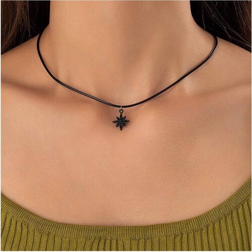 Collier Pendentif Étoile Noire Bohème Collier Ras Du Cou En Cuir Étoile Collier Collier En Cuir Étoile Collier Étoile Punk Collier Chaîne Bijoux Pour Femmes Et Filles Cadeaux[X3044]