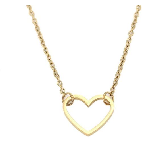 Collier Femme En Alliages Doré Avec Pendentif Coeur Bijoux Mode Élégant Pour Toutes Occasions